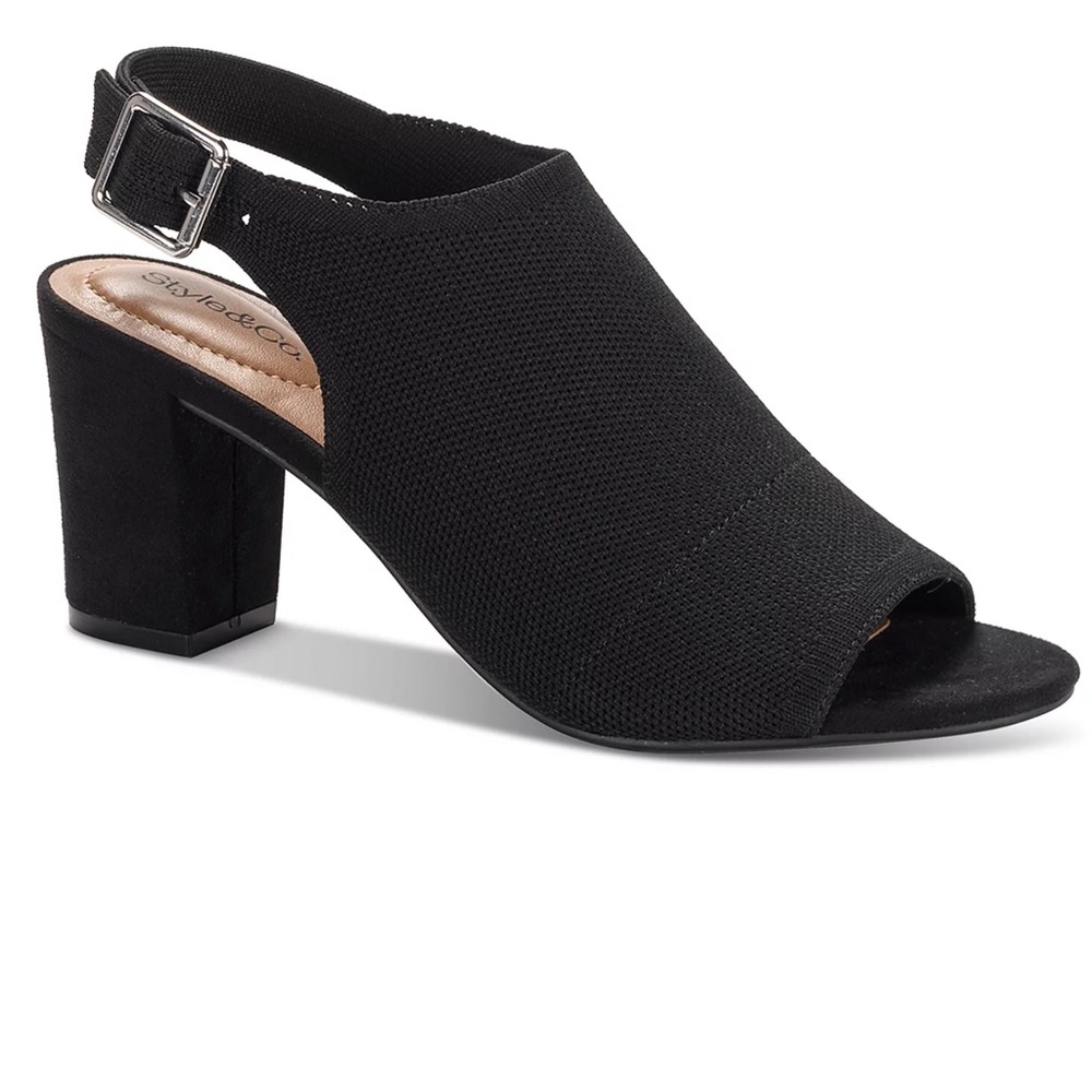 Style & Co Peyyton knit slingback block heel